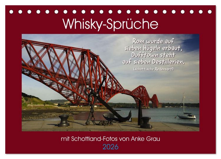 Produktbild: Whisky-Spr&uuml;che (Tischkalender 2026 DIN A5 quer), CALVENDO Monatskalender