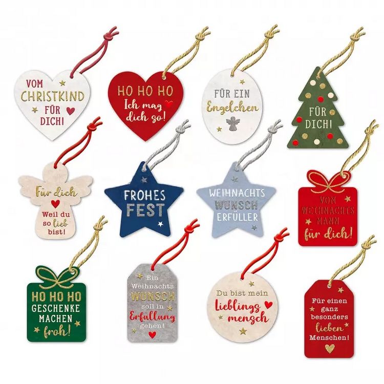 Produktbild: Weihnachtliche Geschenkanh&auml;nger aus Filz