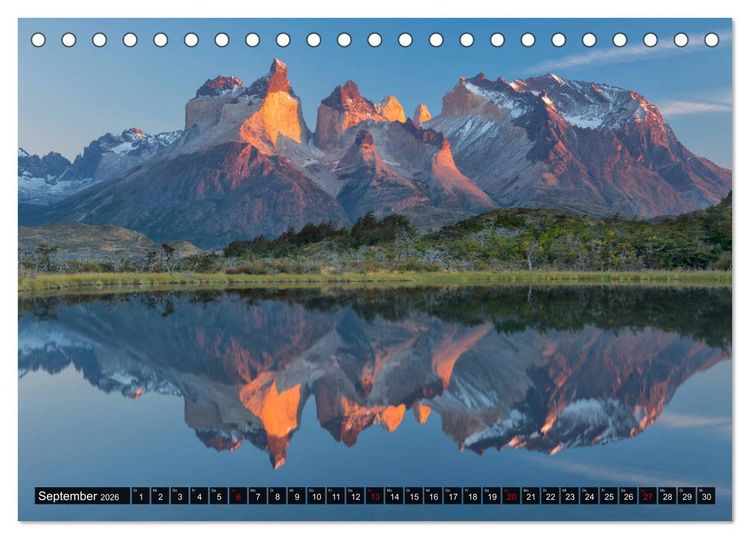 Produktbild: Patagonien und Feuerland (Tischkalender 2026 DIN A5 quer), CALVENDO Monatskalender