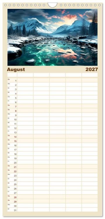 Produktbild: Familienplaner 2027 - Faszinierender Norden mit 5 Spalten (Wandkalender, 21 x 45 cm) CALVENDO