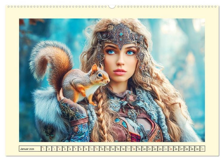 Produktbild: Waldgefl&uuml;ster. Die mystischen Frauen der alten Pfade (hochwertiger Premium Wandkalender 2026 DIN A2 quer), Kunstdruck in Hochglanz