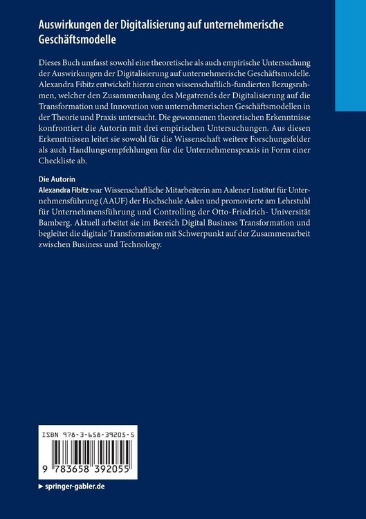 Produktbild: Auswirkungen der Digitalisierung auf unternehmerische Gesch&auml;ftsmodelle