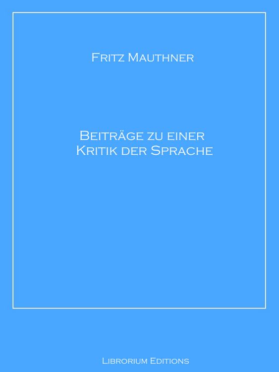 Produktbild: Beitr&auml;ge zu einer Kritik der Sprache