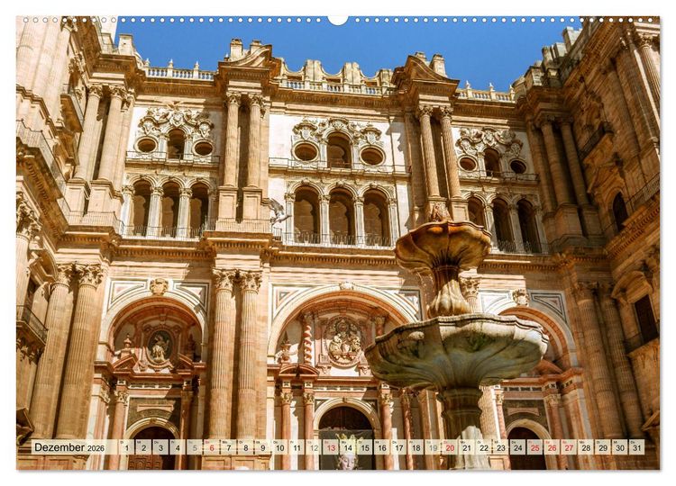 Produktbild: Zauberhaftes S&uuml;dspanien: Malaga - Sevilla - Granada - Ronda - Antequera (Wandkalender 2026 DIN A2 quer), CALVENDO Monatskalender