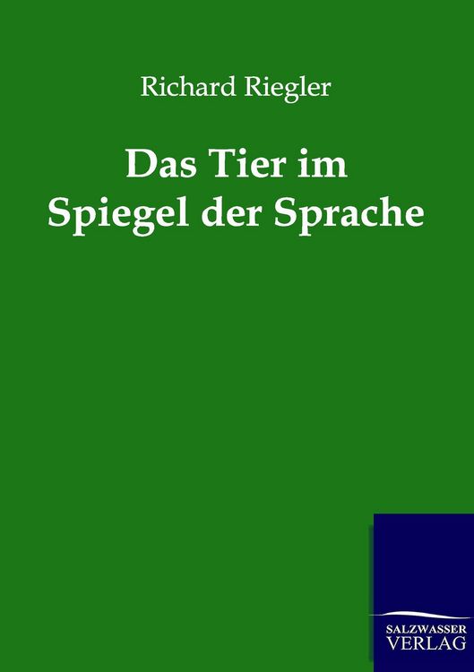 Produktbild: Das Tier im Spiegel der Sprache