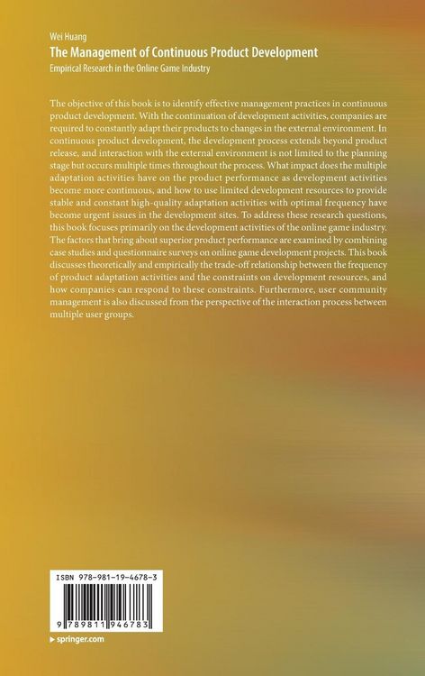 Produktbild: The Management of Continuous Product Development