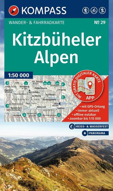 Produktbild: KOMPASS Wanderkarte 29 Kitzb&uuml;heler Alpen 1:50.000