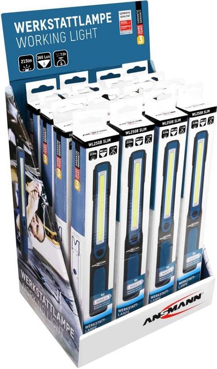 Produktbild: Ansmann 1600-0265 WL250B slim LED Arbeitsleuchte batteriebetrieben 215lm