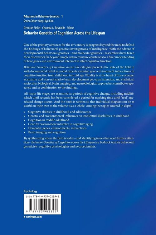 Produktbild: Behavior Genetics of Cognition Across the Lifespan