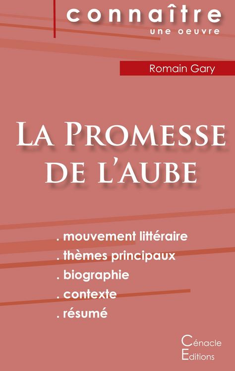 Produktbild: Fiche de lecture La Promesse de l'aube de Romain Gary (Analyse litt&eacute;raire de r&eacute;f&eacute;rence et r&eacute;sum&eacute; complet)