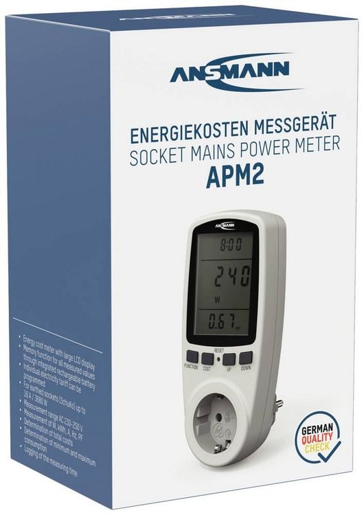 Produktbild: Ansmann APM2 Energiekosten-Messger&auml;t Stromtarif einstellbar