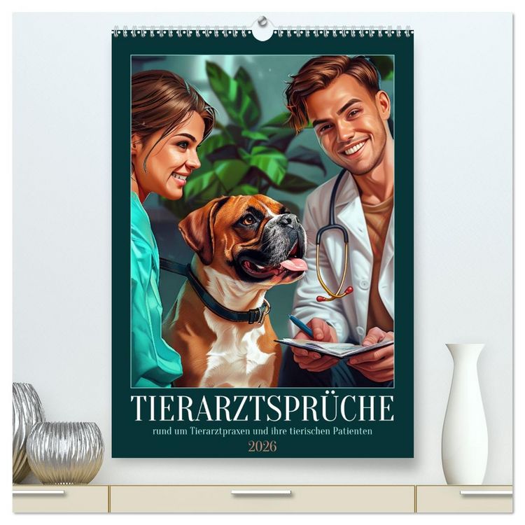Produktbild: Tierarztspr&uuml;che (hochwertiger Premium Wandkalender 2026 DIN A2 hoch), Kunstdruck in Hochglanz