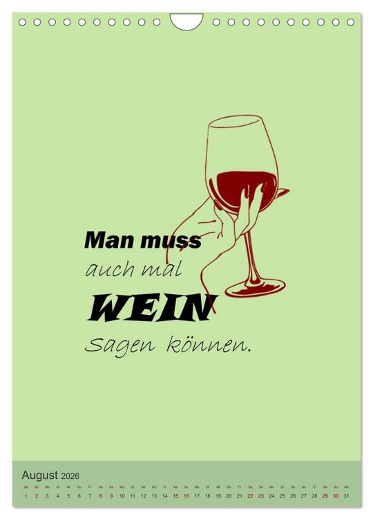 Produktbild: TRINKSPR&Uuml;CHE rund um Bier, Wein und Co. &hellip; (Wandkalender 2026 DIN A4 hoch), CALVENDO Monatskalender