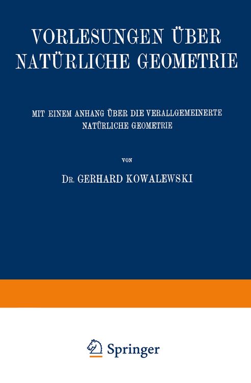 Produktbild: Vorlesungen &uuml;ber Nat&uuml;rliche Geometrie