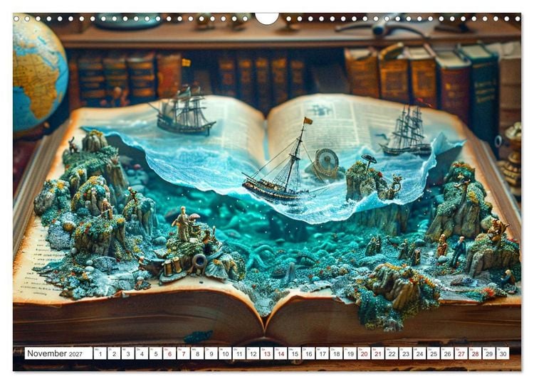 Produktbild: Welten zwischen den Zeilen - B&uuml;cher, die Tr&auml;ume wecken (Wandkalender 2027 DIN A3 quer), CALVENDO Monatskalender