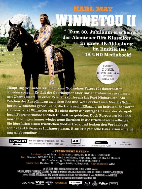 Produktbild: Winnetou 2 - Limited Edition - Mediabook (4K Ultra HD) (+ Blu-ray)