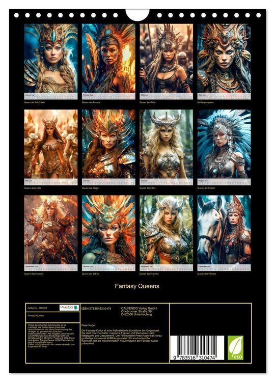 Produktbild: Fantasy Queens (Wandkalender 2026 DIN A4 hoch), CALVENDO Monatskalender