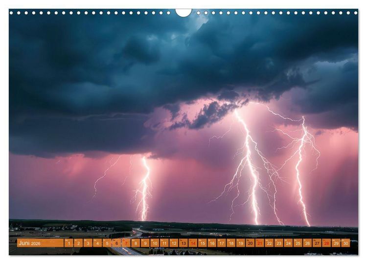 Produktbild: Mega-Blitze (Wandkalender 2026 DIN A3 quer), CALVENDO Monatskalender