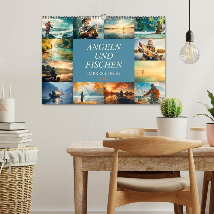 Produktbild: Angeln und Fischen Impressionen (Wandkalender 2026 DIN A3 quer), CALVENDO Monatskalender