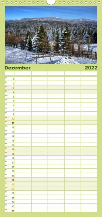 Produktbild: Harz Landschaften - Familienplaner hoch (Wandkalender 2022 , 21 cm x 45 cm, hoch)