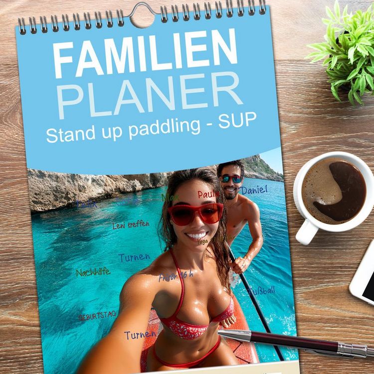 Produktbild: Familienplaner 2026 - Stand up paddling - SUP mit 5 Spalten (Wandkalender, 21 x 45 cm) CALVENDO
