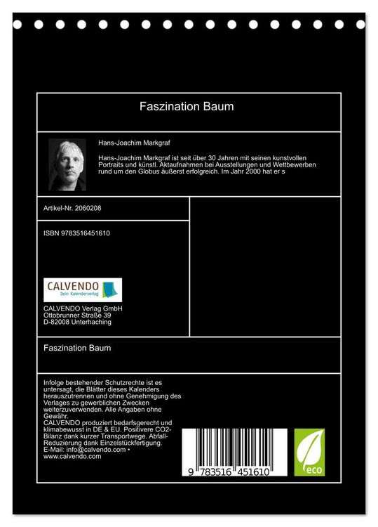 Produktbild: Faszination Baum (Tischkalender 2026 DIN A5 hoch), CALVENDO Monatskalender