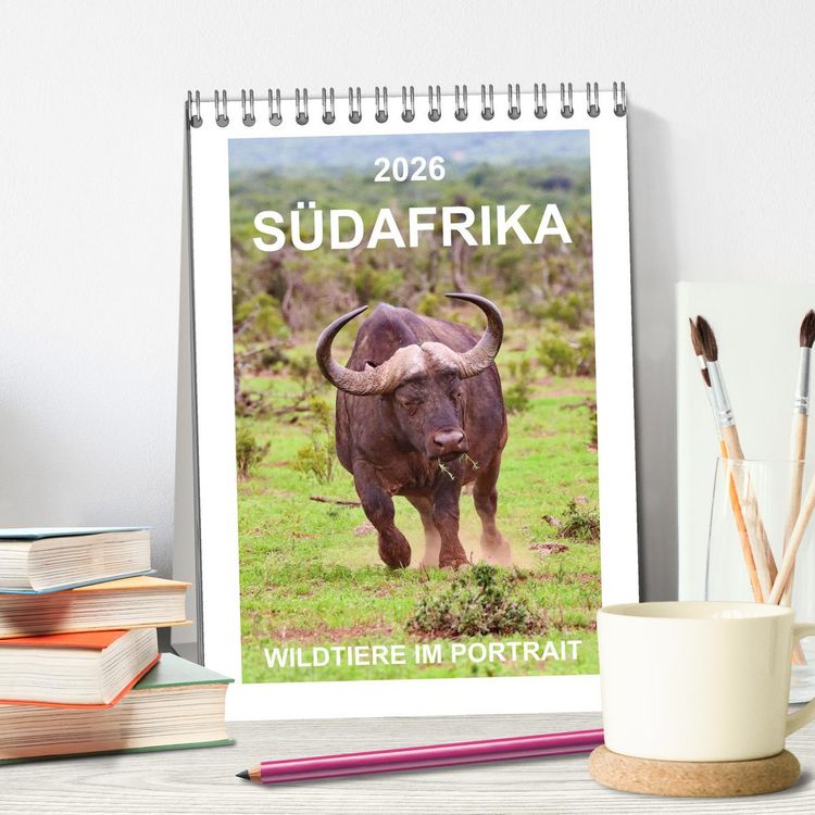 Produktbild: S&Uuml;DAFRIKA - WILDTIERE IM PORTRAIT (Tischkalender 2026 DIN A5 hoch), CALVENDO Monatskalender