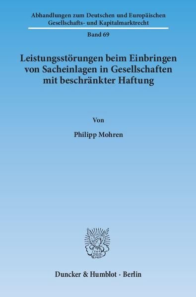 Produktbild: Leistungsst&ouml;rungen beim Einbringen von Sacheinlagen in Gesellschaften mit beschr&auml;nkter Haftung.