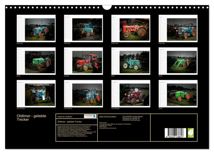Produktbild: Oldtimer - geliebte Trecker (Wandkalender 2026 DIN A3 quer), CALVENDO Monatskalender