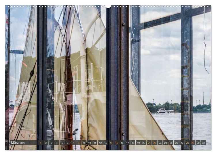 Produktbild: Die Hafenstadt Hamburg im Spiegel (hochwertiger Premium Wandkalender 2026 DIN A2 quer), Kunstdruck in Hochglanz