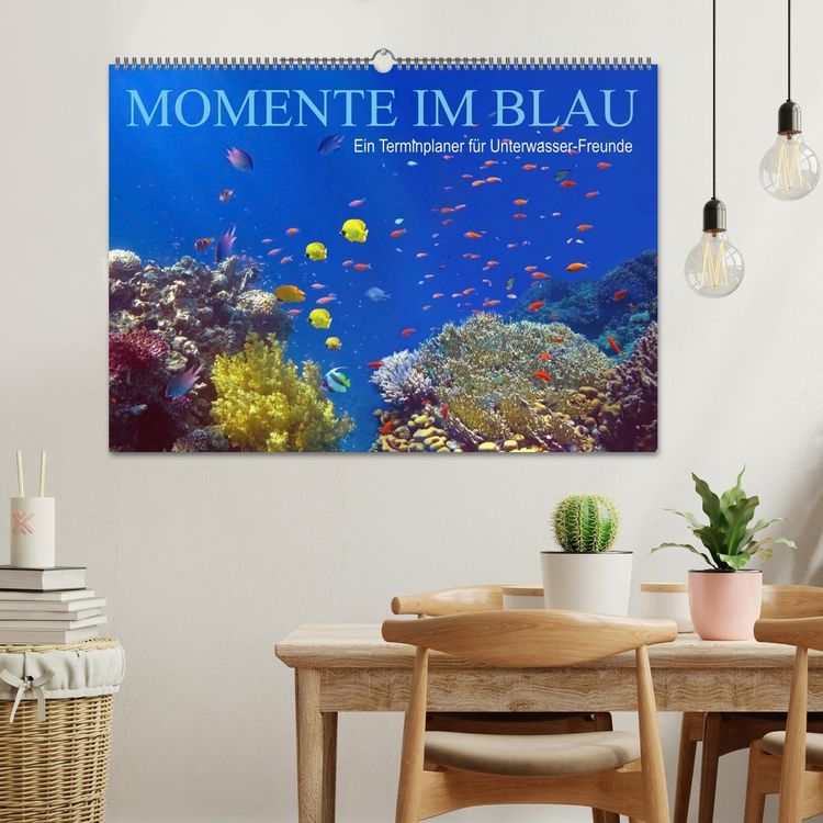 Produktbild: Momente im Blau - Ein Terminplaner f&uuml;r Unterwasser-Freunde (Wandkalender 2026 DIN A2 quer), CALVENDO Monatskalender