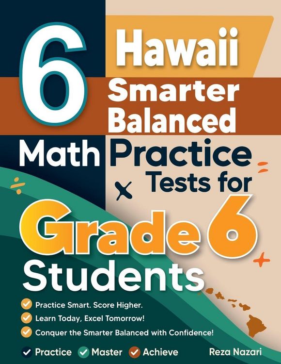 Produktbild: 6 Hawaii Smarter Balanced Math Practice Tests for Grade 6 Students