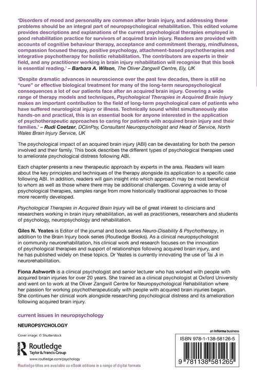 Produktbild: Psychological Therapies in Acquired Brain Injury