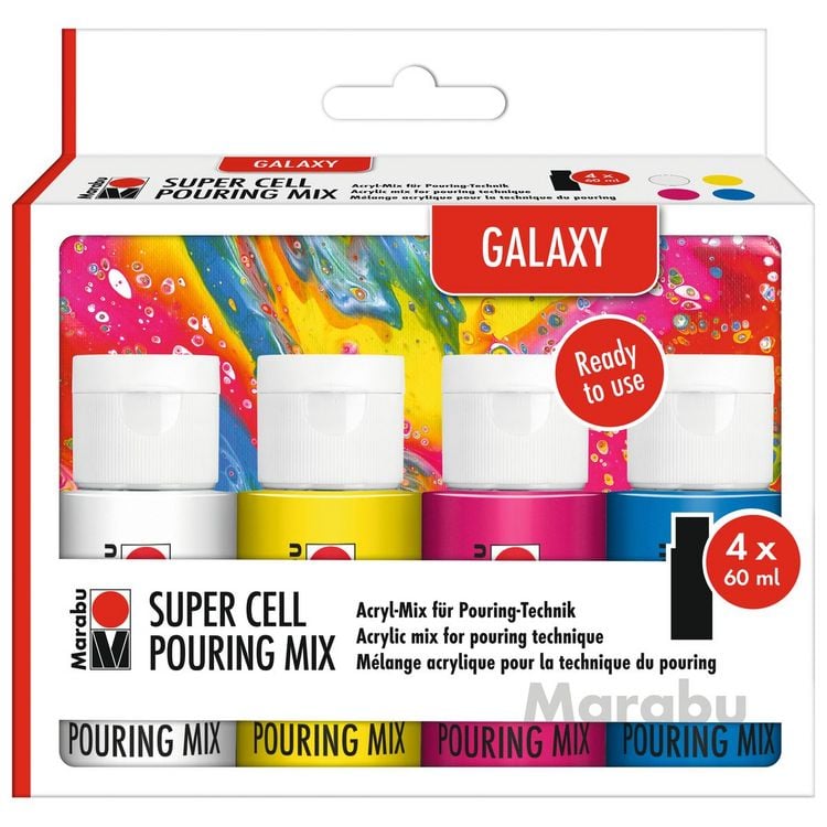 Produktbild: Marabu Super Cell Pouring Mix GALAXY 4x 60ml