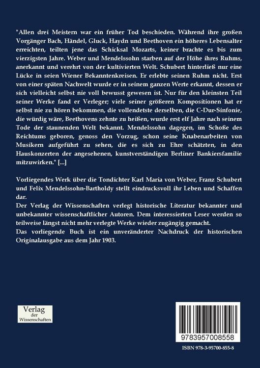 Produktbild: Karl Maria von Weber, Franz Schubert und Felix Mendelssohn-Bartholdy