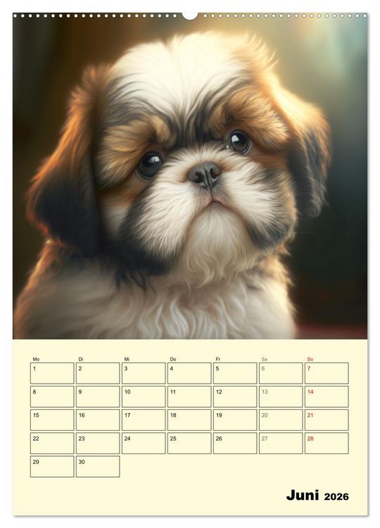 Produktbild: Shih Tzu Alarm. Gl&uuml;ckliche Wuschelk&ouml;pfe (hochwertiger Premium Wandkalender 2026 DIN A2 hoch), Kunstdruck in Hochglanz