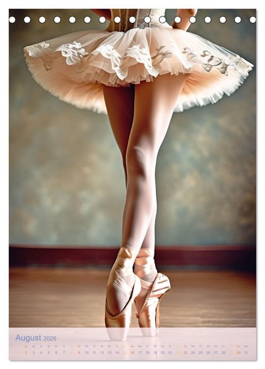 Produktbild: Mit Tutu und Spitzenschuhen Impressionen aus dem Ballett (Tischkalender 2026 DIN A5 hoch), CALVENDO Monatskalender