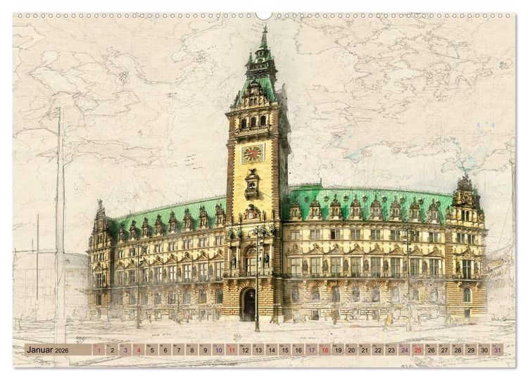 Produktbild: Hamburg f&uuml;r Genie&szlig;er (hochwertiger Premium Wandkalender 2026 DIN A2 quer), Kunstdruck in Hochglanz