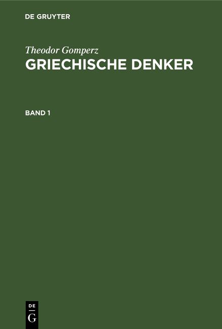 Produktbild: Griechische Denker. Band 1