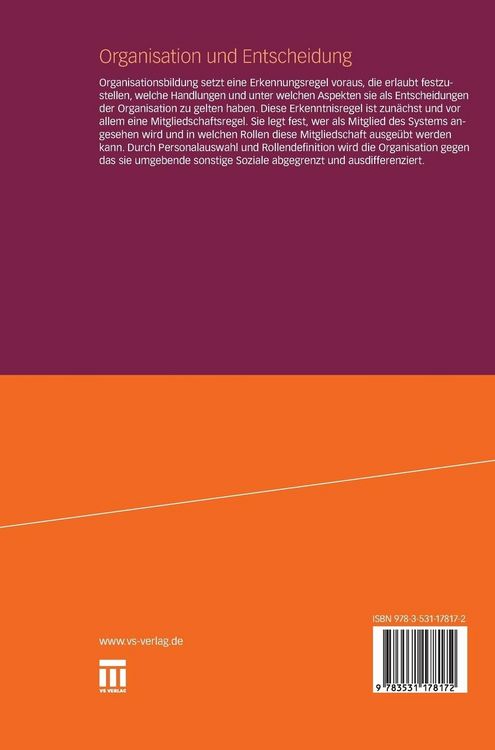 Produktbild: Organisation und Entscheidung