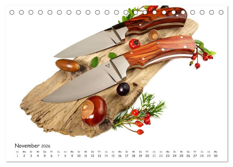 Produktbild: Handgefertigte Jagdmesser (Tischkalender 2026 DIN A5 quer), CALVENDO Monatskalender