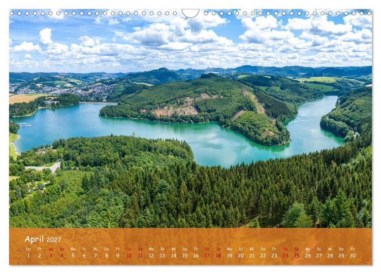 Produktbild: Talsperren der Ruhr und ihrer Nebenfl&uuml;sse aus der Vogelperspektive (Wandkalender 2027 DIN A3 quer), CALVENDO Monatskalender