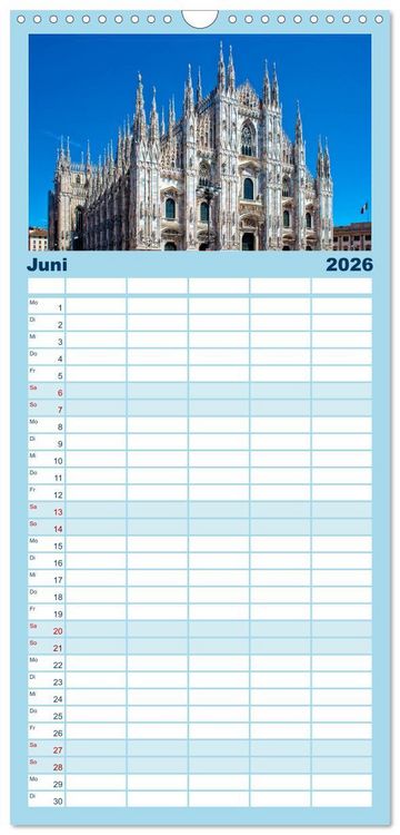 Produktbild: Familienplaner 2026 - Die 12 meistbesuchten St&auml;dte in Europa mit 5 Spalten (Wandkalender, 21 x 45 cm) CALVENDO