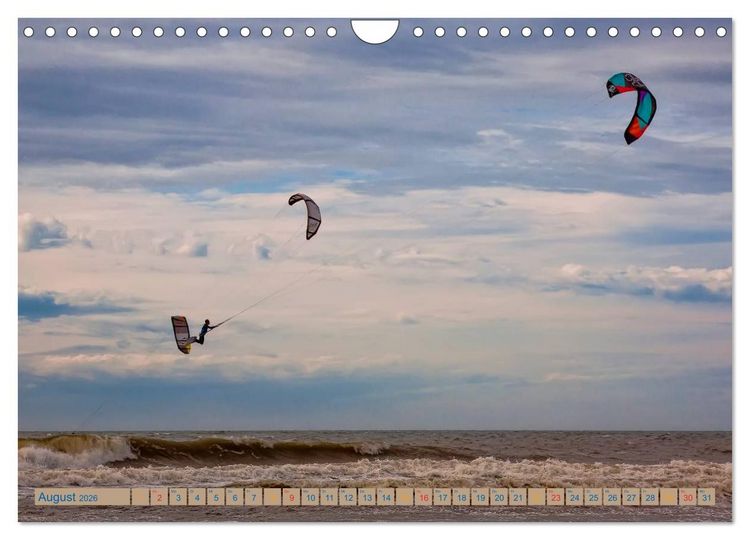 Produktbild: Kitesurfen - &uuml;ber den Wellen (Wandkalender 2026 DIN A4 quer), CALVENDO Monatskalender