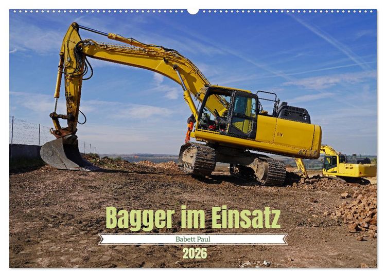 Produktbild: Bagger im Einsatz (Wandkalender 2026 DIN A2 quer), CALVENDO Monatskalender