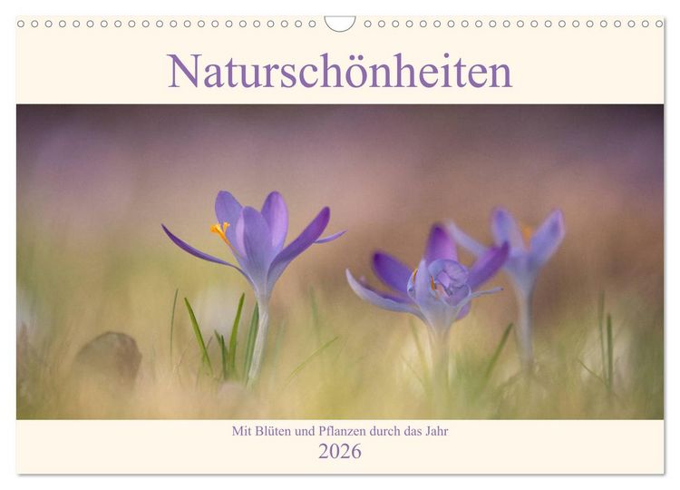 Produktbild: Natursch&ouml;nheiten - mit Bl&uuml;ten und Pflanzen durch das Jahr (Wandkalender 2026 DIN A3 quer), CALVENDO Monatskalender