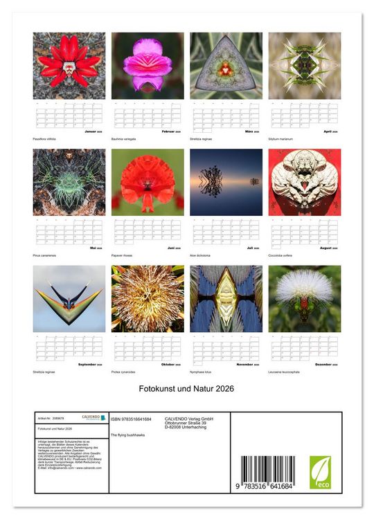 Produktbild: Fotokunst und Natur 2026 (Wandkalender 2026 DIN A4 hoch), CALVENDO Monatskalender