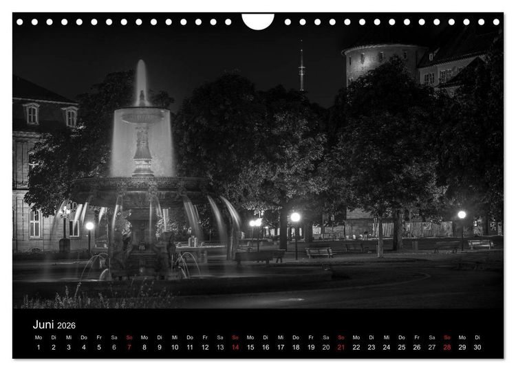 Produktbild: Stuttgart bei Nacht (Wandkalender 2026 DIN A4 quer), CALVENDO Monatskalender
