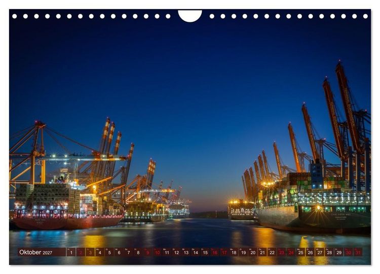 Produktbild: Magic Nights Containerschiffe (Wandkalender 2027 DIN A4 quer), CALVENDO Monatskalender