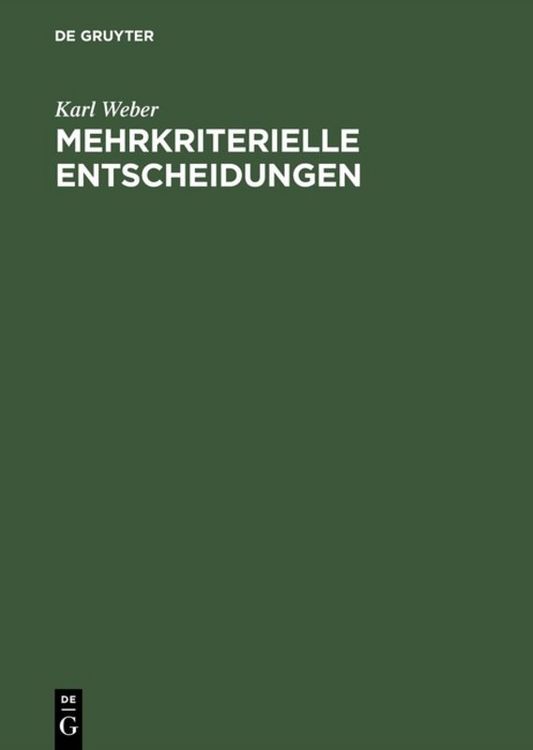 Produktbild: Mehrkriterielle Entscheidungen
